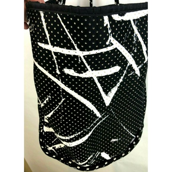 Fabletics Black White Mesh Soft Tote Large Workout - Picture 11 of 11